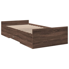 vidaXL barna tölgyszínű szerelt fa ágykeret 75 x 190 cm (3280355) ágy és ágykellék