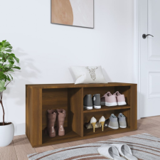 vidaXL barna tölgyszínű szerelt fa cipősszekrény 100x35x45 cm bútor