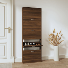 vidaXL barna tölgyszínű szerelt fa cipősszekrény 59 x 17 x 169 cm bútor