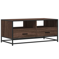 vidaXL barna tölgyszínű szerelt fa és fém dohányzóasztal 100x50x45 cm (848788) bútor