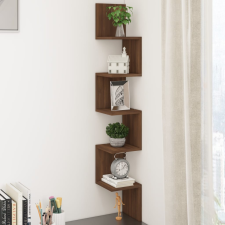 vidaXL barna tölgyszínű szerelt fa fali sarokpolc 20x20x127,5 cm bútor