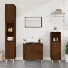 vidaXL barna tölgyszínű szerelt fa fürdőszobaszekrény 30x30x190 cm fürdőszoba bútor