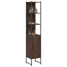 vidaXL barna tölgyszínű szerelt fa fürdőszobaszekrény 33x33x185,5 cm fürdőszoba bútor