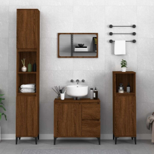 vidaXL barna tölgyszínű szerelt fa fürdőszobaszekrény 65x33x60 cm fürdőszoba bútor