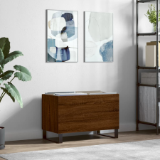 vidaXL barna tölgyszínű szerelt fa hanglemezszekrény 74,5x38x48 cm bútor