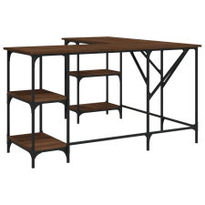 vidaXL barna tölgyszínű szerelt fa íróasztal 139x139x75 cm (837596) íróasztal