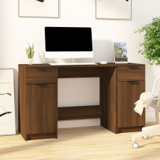 vidaXL barna tölgyszínű szerelt fa íróasztal szekrénnyel íróasztal