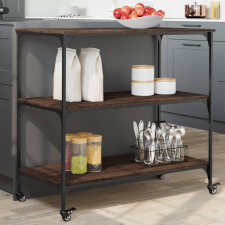 vidaXL barna tölgyszínű szerelt fa konyhai kocsi 102 x 50 x 95 cm bútor