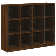 vidaXL barna tölgyszínű szerelt fa könyvespolc ajtókkal 136x37x109 cm (3206516) bútor
