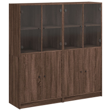 vidaXL barna tölgyszínű szerelt fa könyvespolc ajtókkal 136x37x142 cm (3206530) bútor