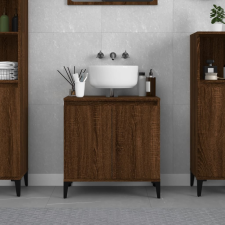 vidaXL barna tölgyszínű szerelt fa mosdószekrény 58x33x60 cm fürdőszoba bútor