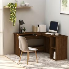 vidaXL barna tölgyszínű szerelt fa sarokasztal 120 x 140 x 75 cm íróasztal