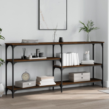 vidaXL barna tölgyszínű szerelt fa tálalóasztal 160x29x75 cm bútor