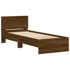vidaXL barna tölgyszínű szövet ágykeret 75 x 190 cm (838665) ágy és ágykellék