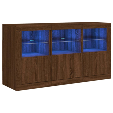 vidaXL barna tölgyszínű tálalószekrény LED-ekkel 123 x 37 x 67 cm (3209064) bútor
