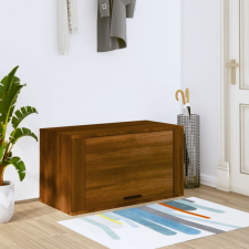 vidaXL barna tölgyszínű tömör fenyőfa fali cipőszekrény 70x35x38 cm bútor