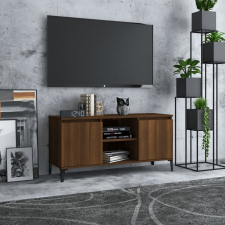 vidaXL barna tölgyszínű TV-szekrény fémlábakkal 103,5 x 35 x 50 cm bútor