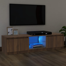 vidaXL Barna tölgyszínű TV-szekrény LED-lámpákkal 120x30x35,5 cm bútor