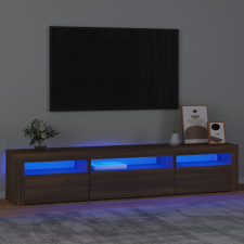 vidaXL barna tölgyszínű TV-szekrény LED-lámpákkal 195x35x40 cm bútor