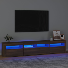 vidaXL barna tölgyszínű TV-szekrény LED-lámpákkal 210x35x40 cm bútor