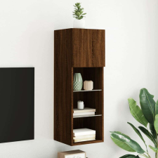 vidaXL barna tölgyszínű TV-szekrény LED-lámpákkal 30,5x30x90 cm bútor