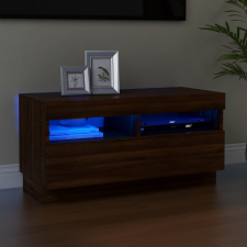 vidaXL barna tölgyszínű TV-szekrény LED-világítással 80 x 35 x 40 cm bútor