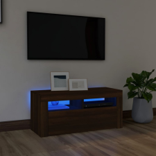vidaXL barna tölgyszínű TV-szekrény LED-világítással 90 x 35 x 40 cm bútor