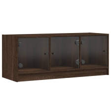 vidaXL barna tölgyszínű TV-szekrény üvegajtókkal 102 x 37 x 42 cm (836412) bútor