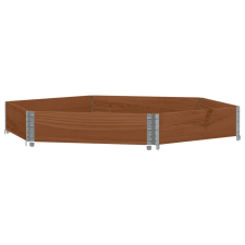 vidaXL barna tömör fenyőfa hatszögű magaságyás 160 x 160 cm (4010320) kerti tárolás