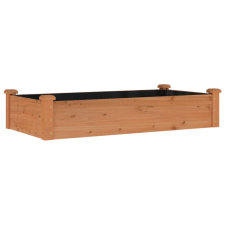 vidaXL barna tömör fenyőfa kerti magaságyás béléssel 120x60x25 cm (364290) kerti tárolás