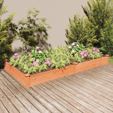 vidaXL barna tömör fenyőfa kerti magaságyás béléssel 240x120x25 cm kerti tárolás