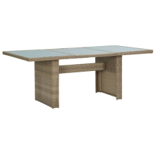 vidaXL barna üveg és polyrattan kerti étkezőasztal 200 x 100 x 74 cm kerti bútor