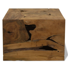 vidaXL barna, valódi tíkfa dohányzóasztal 50 x 50 x 35 cm (244557) bútor
