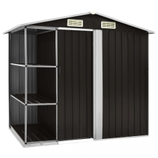 vidaXL Barna vas kerti fészer állvánnyal 205 x 130 x 183 cm kerti tárolás