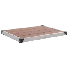 vidaXL barna WPC és rozsdamentes acél kültéri zuhanytálca 80 x 62 cm kád, zuhanykabin