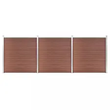 vidaXL Barna WPC kerítéspanel 526 x 186 cm kerti bútor