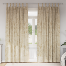 vidaXL Bársonyfuggönyök 2 db Szemekkel Krém 245x140 cm lakástextília