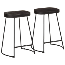 vidaXL Bárszékek 2 db Fekete 45x40x62 cm tömör fa Mango bútor