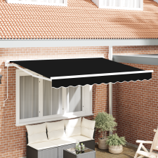 vidaXL Behúzható napellenző Fekete 350x200 cm kerti bútor