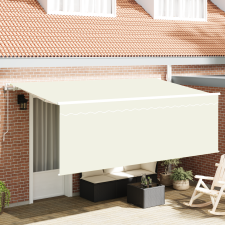 vidaXL Behúzható napellenző Krémszínű Fehér Barna 400 x 200 cm kerti bútor