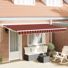 vidaXL Behúzható napellenző Tengerkék 350x200 cm Szövet és Fém kerti bútor