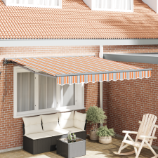 vidaXL Behúzható napellenző Tengerkék 350x250 cm kerti bútor