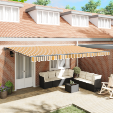 vidaXL Behúzható napellenző Tengerkék 500x300 cm Fém és szövet kerti bútor