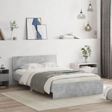 vidaXL betonszürke ágykeret fejtámlával 135 x 190 cm ágy és ágykellék