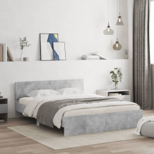 vidaXL betonszürke ágykeret fejtámlával 140 x 190 cm ágy és ágykellék