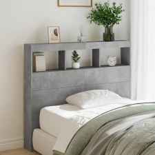 vidaXL betonszürke áthidalószekrény LED-világítással 120x17x102 cm ágy és ágykellék