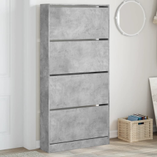 vidaXL betonszürke cipőszekrény 4 kihajtható fiókkal 80x21x163,5 cm bútor