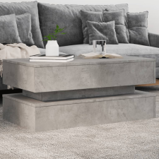 vidaXL betonszürke dohányzóasztal LED-lámpákkal 90x50x40 cm bútor