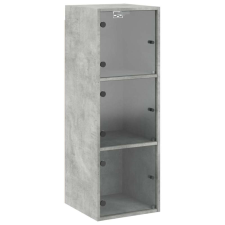 vidaXL betonszürke faliszekrény üvegajtókkal 35x37x100 cm bútor