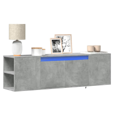 vidaXL betonszürke falra szerelhető TV-szekrény LED-del 135x31x39,5 cm bútor